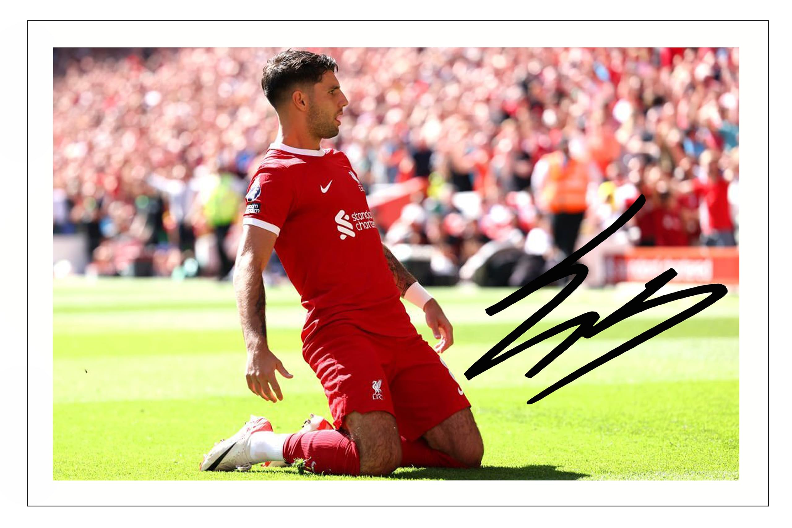 RJR PRINTS Dominik Szoboszlai - Liverpool Signed 12x8 Inch Photo Print Pre Printed Signature Autograph Football Gift