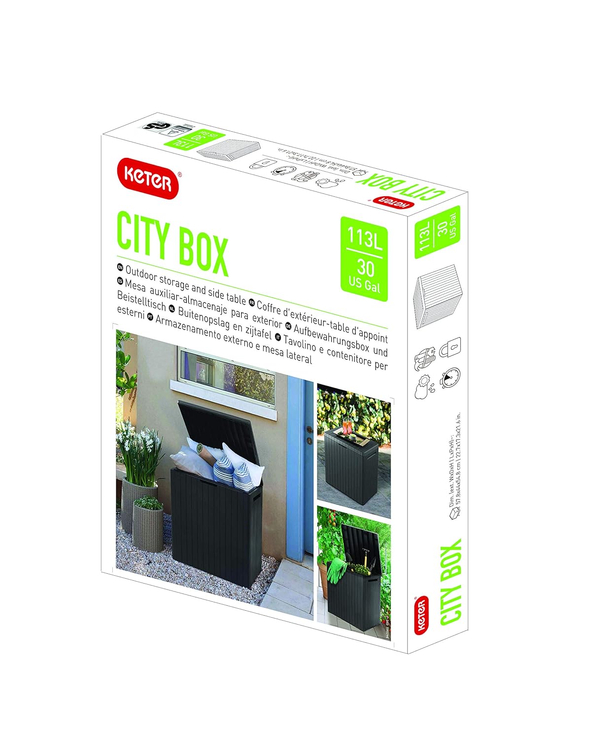 Keter City Box Arcón Mobilier de jardin Jardin stargas.ie