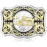 BBOTEN Western American Belt Buckle for Men Golden Floral Scorpion Horse Rooster Belt Buckles Men Western Cowboy