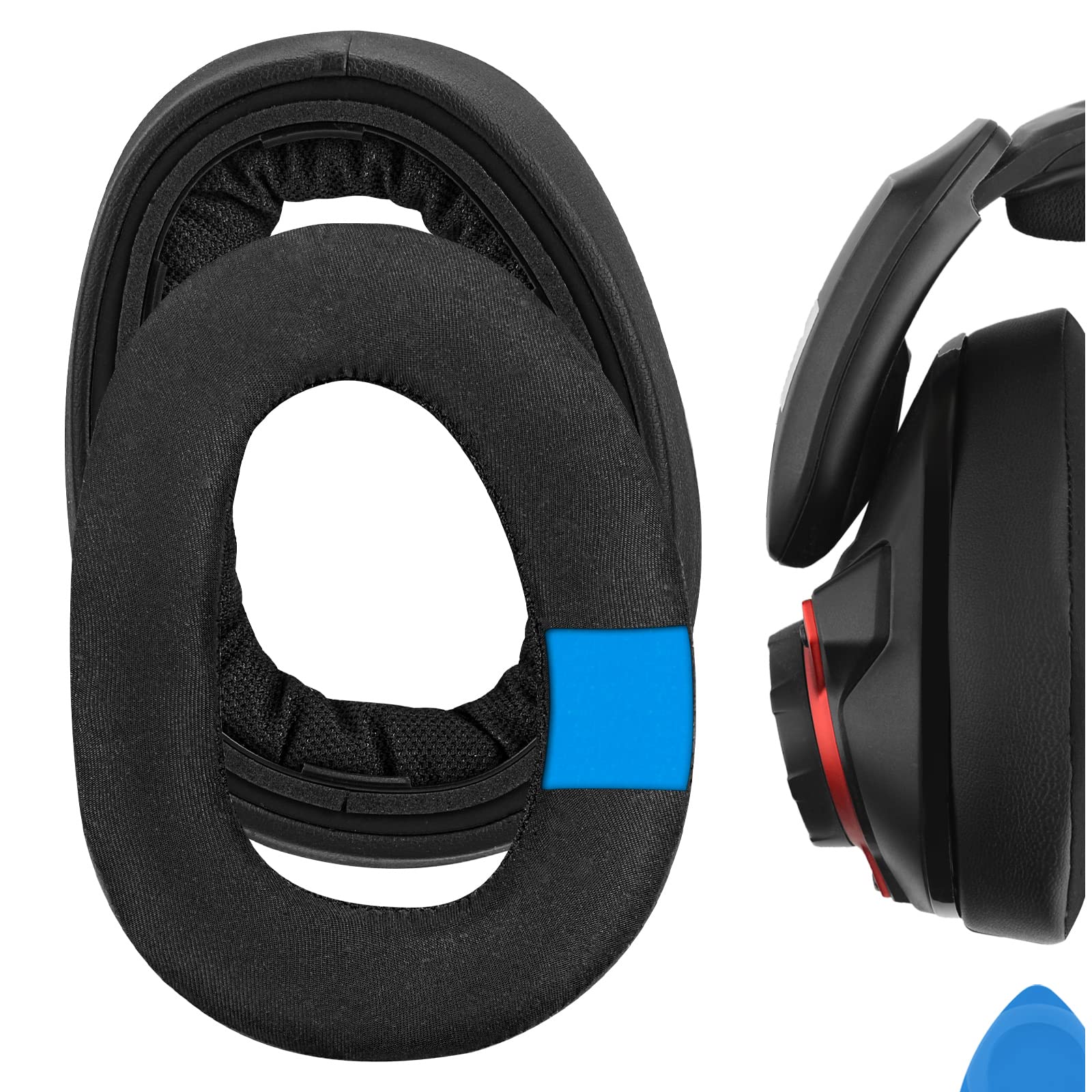 Geekria Sport Cooling Gel Replacement Ear Pads for Sennheiser GSP 600/ GSP 601/ GSP 602/ GSP 670/ GSP 500 Professional Gaming Headphones Ear Cushions, Repair Parts (Black)