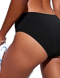 CRZ YOGA Bikini Bottoms for Women Mid Rise Full