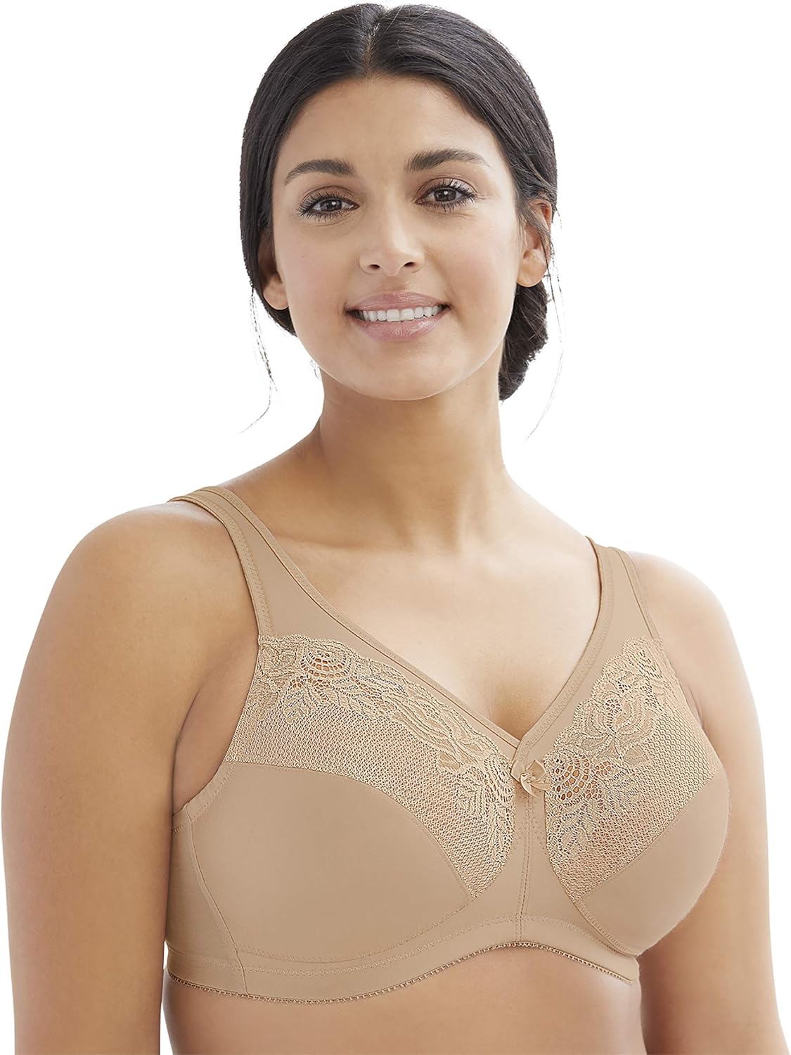 Glamorise Women's Full Figure Wirefree Minimizer Support Bra #1003 at  Women’s Clothing store: Minimizer Bras