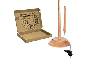 BARVA Yarn Holder Set 22 Lb Capacity for Chunky Yarn w/Extra Spindle | Table Clamp for Max Stability | Bearing Spinner & Big Rubber Anti Slip Pads | European Crochet Accessories Fiber Crafts Pro Tools