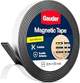 GAUDER Magnetic Tape Self-Adhesive 3 m x 15 mm Cuttable Magnet Strip view 1
