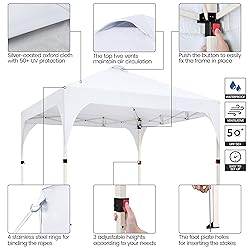 Yaheetech 10x10 Pop Up Canopy Tent with Vent, Easy
