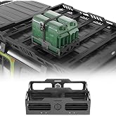 Hooke Road Double Jerry Gas Can Holder Mount Bracket Compatible with Hooke Road Roof Rack, Allowing to Carry Two 5.3-Gallon Jerry Cans with Ratchet Strap