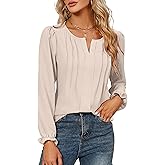Blooming Jelly Womens Tops Dressy Casual Long Sleeve Shirts V Neck Chiffon Blouses Fall Outfits for Women 2025