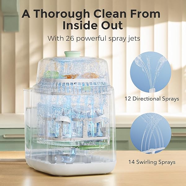 MOMCOZY KLEANPAL PRO BABY BOTTLE WASHER, STERILIZER & DRYER – ALL-IN-ONE CLEANING MACHINE FOR BOTTLES, PUMP PARTS & BABY ESSENTIALS – TIME-SAVING & EFFORTLESS CARE