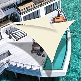 Teynewer Triangle Shade Sail 3x3x3m UV Block 98% Water-Resistant Cream view 4