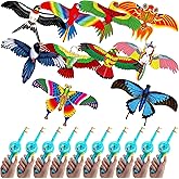 VioraWhite 10 Pcs Fishing Rod Kite for Kids, Vivid Butterfly Swallow Parrot, Easy to Fly, Swallows, Bald Eagles, Magpies Kites for Family Adults Spring Outdoor Beach