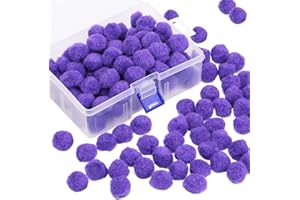 BAGERLA 150 Pcs Pom Poms for Craft, 1 Inch Pom Pom Balls Poms Arts and Crafts for Creative Decorations, Purple Pompoms for Crafts DIY Projects