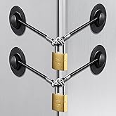 Hotop 4 Pack Fridge Lock Refrigerator Locks with Keys Freezer Lock | Adhesive Mount for Cabinet Chest, Keyed Padlock with Chain, Secure Fridge Access Control for Adults, No Drill Installation