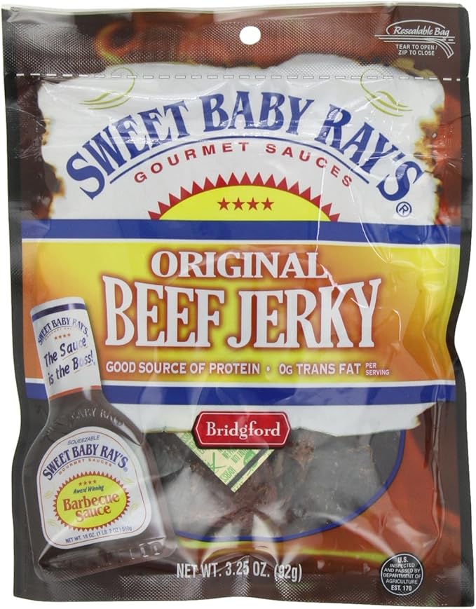Bridgford Beef Jerky, Sweet Baby Ray's Original, 3Ounce Pouches (Pack