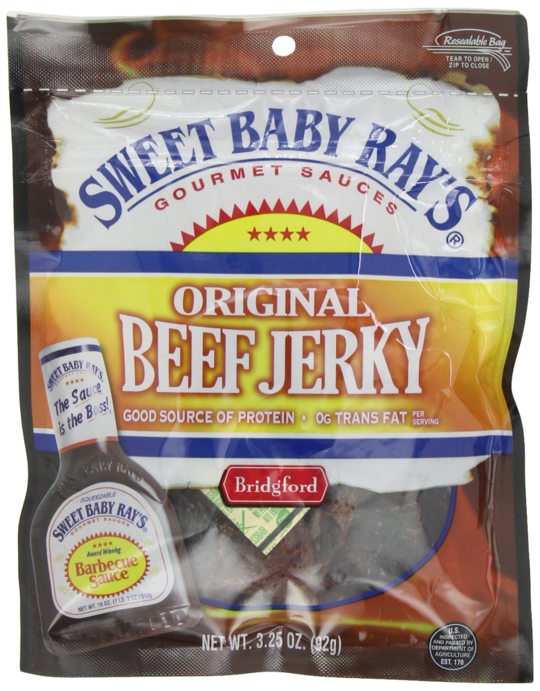 Bridgford Sweet Baby Ray's Sweet 'N Spicy Beef Jerky, 6 Pack