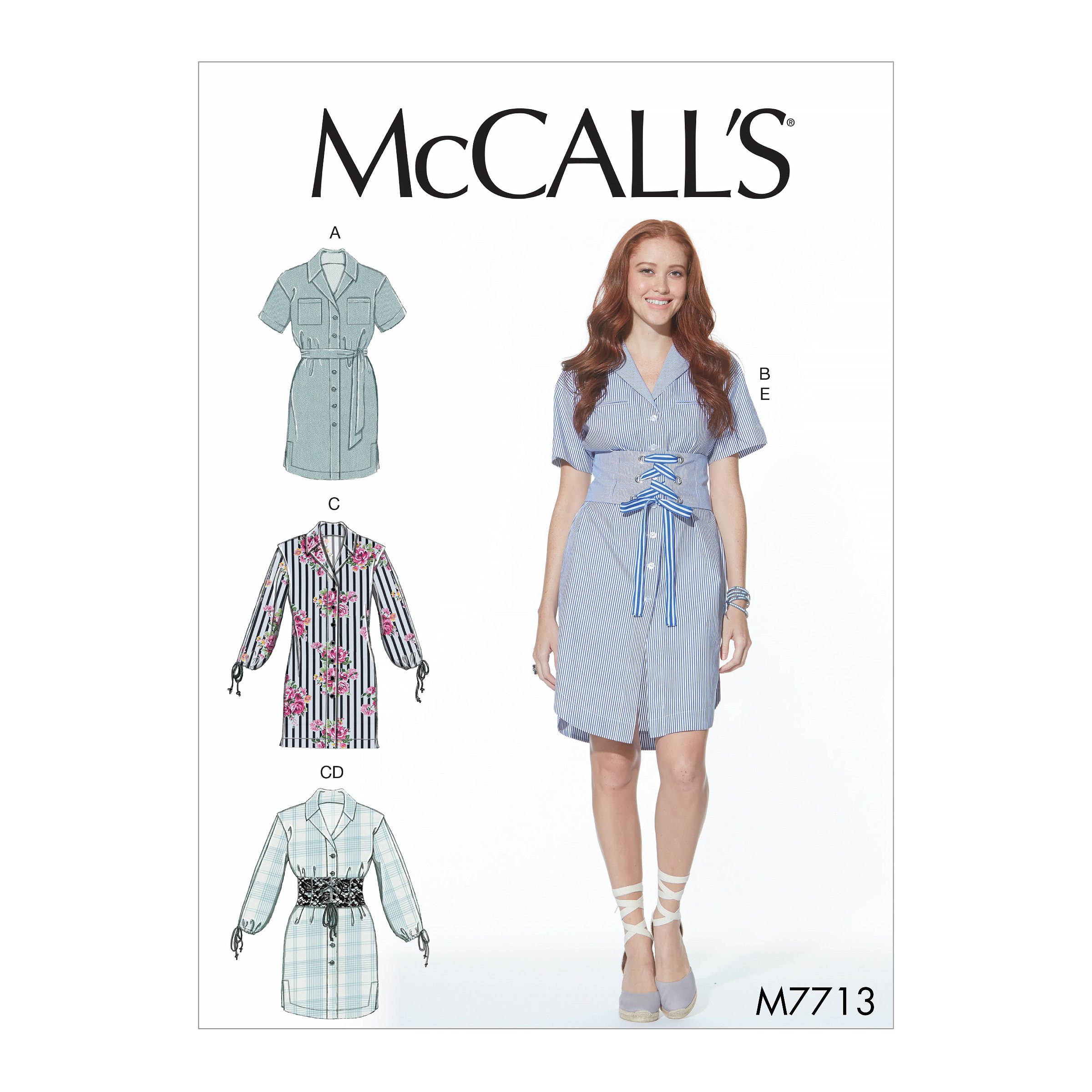 Mccall's Patterns Misses Dresses and Belt Sewing Pattern, Tissue, Multi-Colour, 17 x 0.5 x 0.07 cm