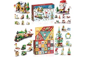 BRICKTRIBE Christmas Advent Calendar 2024 for Kids, 24 Days Countdown Christmas Tree Train Santa Sleigh Building Kit, Compatible with Lego Advent Calendar, for Boys Girls Aged 6+, 1108 PCS