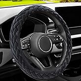 YHONGJT Soft Velvet Steering Wheel Cover Cute Hands Warm Fuzzy, Universal 15 Inch for Women Girls, Fit Vehicles, Sedans, SUVs, Vans, Trucks - Black