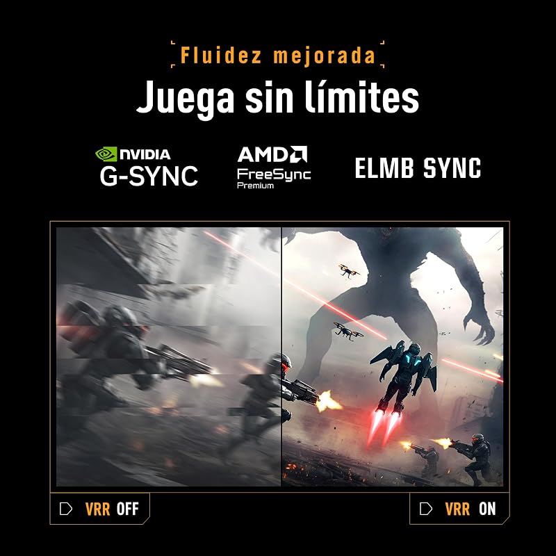TUF Gaming VG27AQL5A Monitor de 27 polegadas, QHD (2560 x 1440), 210 Hz (OC), IPS rápido, ELMB Sync, 0,3 ms GTG (min), Altifalante estéreo, DisplayWidget Center, AI Gaming, Ajuste de altura