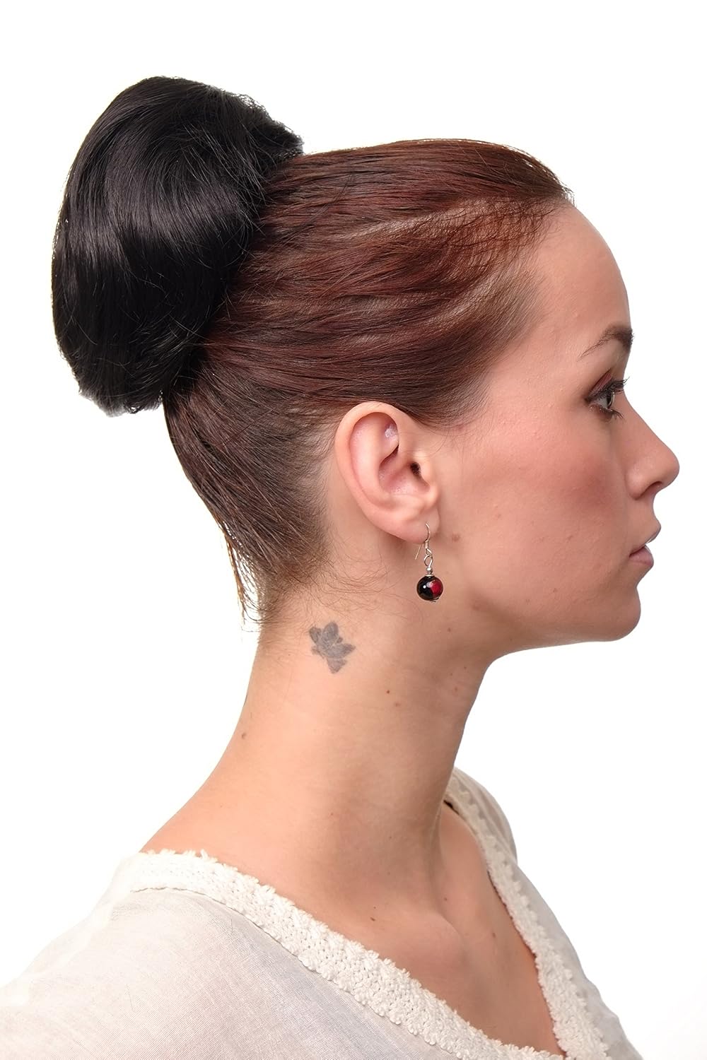 WIG ME UP Haarteil Dutt Haarknoten Bun 60er Jahre Vintage Look Schwarz sehr groß NHA 004C 2 Amazon Beauty