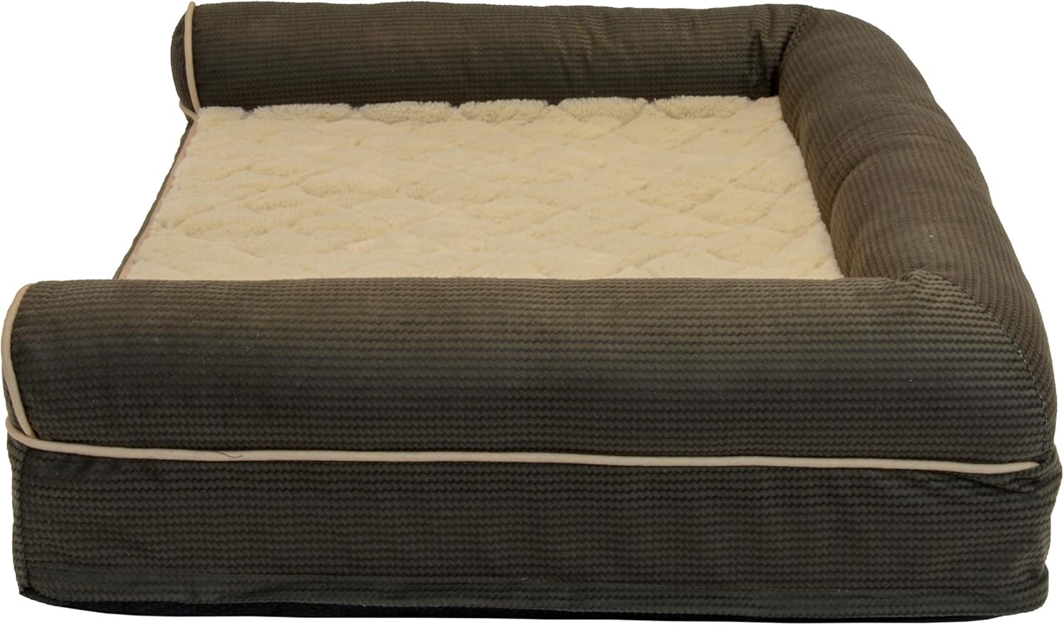 Sealy Dog Bed Sealy Ultra Plush Sofa-Style Bolster Dog Bed Brown, Small - Orthopedic Foam Pet Bed with Machine Washable Plush Cover, Small (20" x 25") (SealyOCB2520B) : Pet Supplies