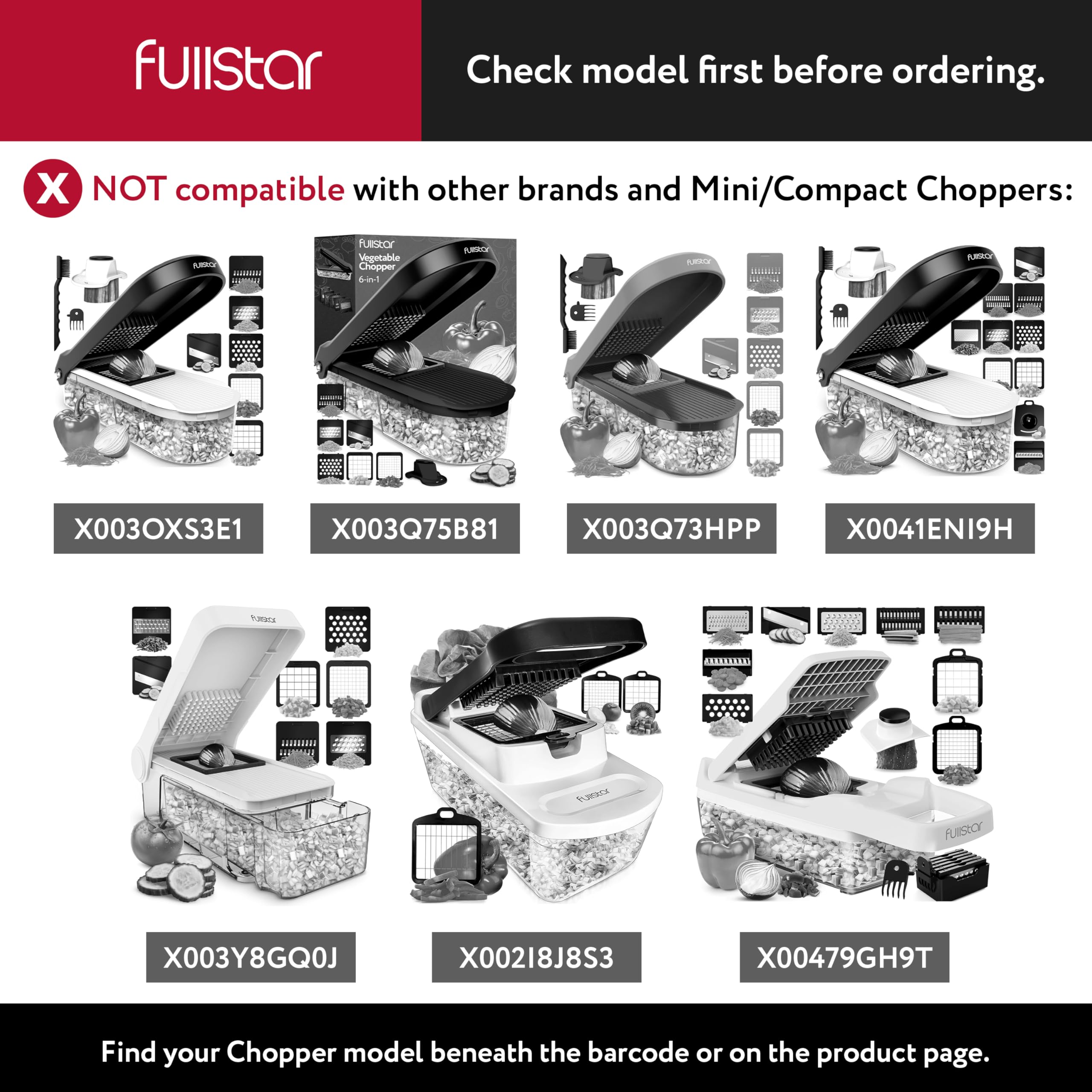 Fullstar Blade Replacement Set – Only Compatible with Select Fullstar Vegetable Chopper Models – 2pc Insert Set for Large Dice (Potatoes, Apples) & Small Dice (Onions, Tomatoes) – 3.9 x 4.4 inches