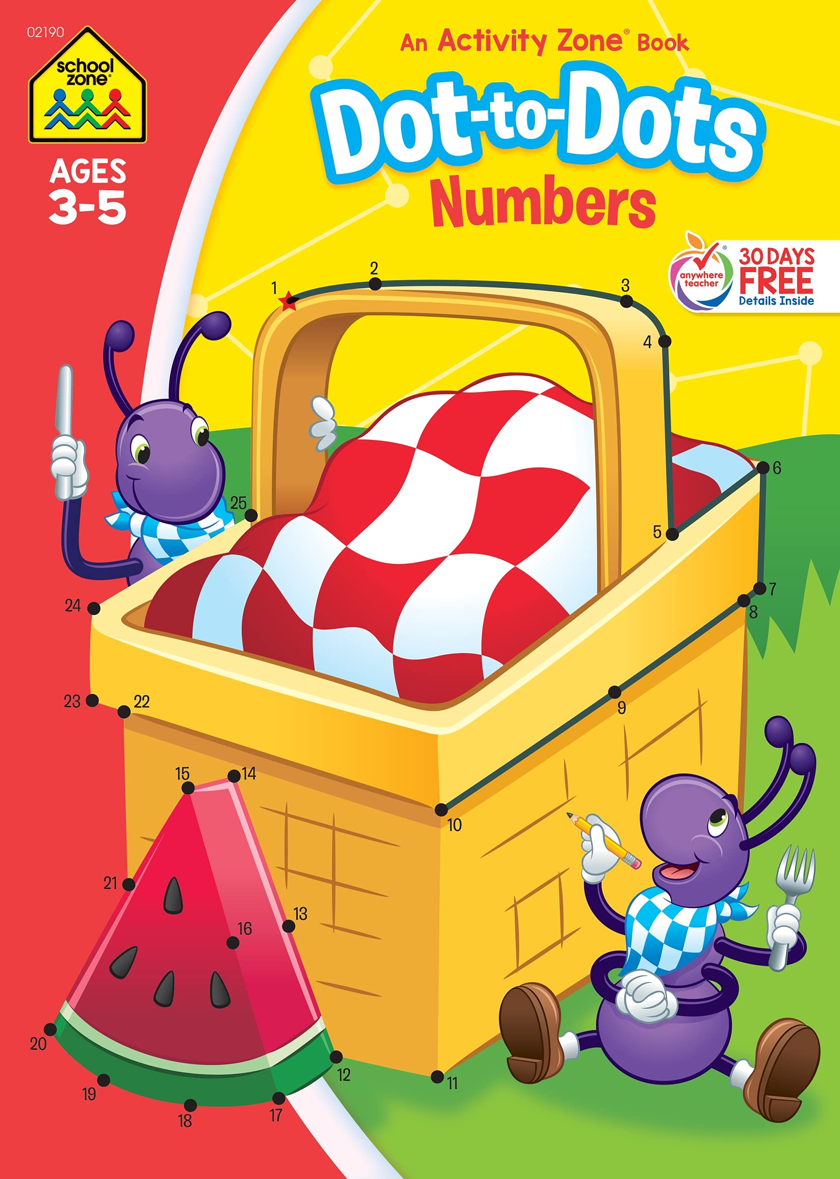 school zone dot to dots numbers workbook 32 pages ages 3 to 5 preschool to kindergarten connect the dots numerical order coloring and more school zone activity zone workbook series school zone
