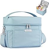 HOMESPON Lunch Box for Women Men - Insulated Lunch Bag Waterproof Lightweight Cooler Bag for Work, Picnic, Travel (Medium, Blue)