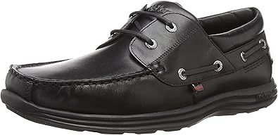 black leather deck shoes