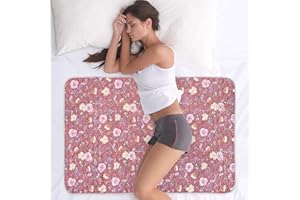 wovenx Organic Incontinence Pad for Period - Waterproof Protectors - Reusable Washable Pee Pad - Fits Twin to Full Size Beds - 100% Organic Viscose Derived from Bamboo - 34" x 52" Dark Flower