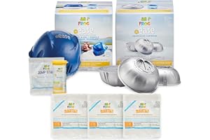 FROG @Ease Floating System for Hot Tubs - Quick & Easy Self-Regulating Hot Tub Sanitizer - Hot Tub Maintenance System with Sanitizing Minerals & SmartChlor Technology - 4 Month Bundle+
