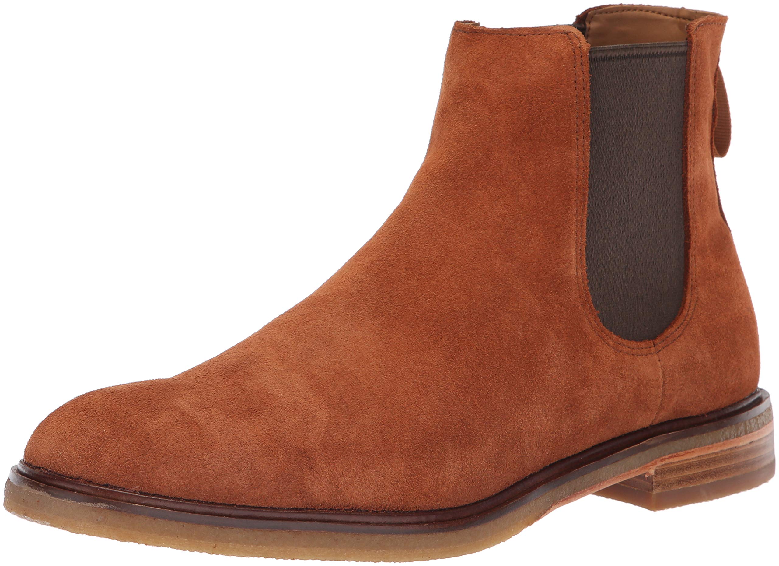 CLARKS Men's Clarkdale Gobi Chelsea Boot, Dark Tan Suede, 120 M US on