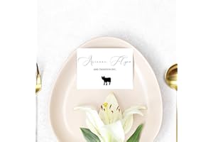 ARK Creation 50 Wedding Meal Stickers for Place Cards - Place Card Menu Choices - Wedding Meal Choice Stickers (Black, Beef)