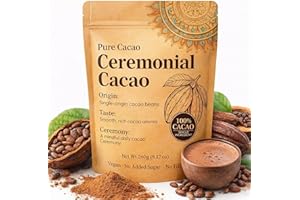 Ceremonial Cacao – High Flavanol Cocoa Powder with Theobromine, Magnesium & Natural Flavonoids – Supports Mental Clarity, Foc