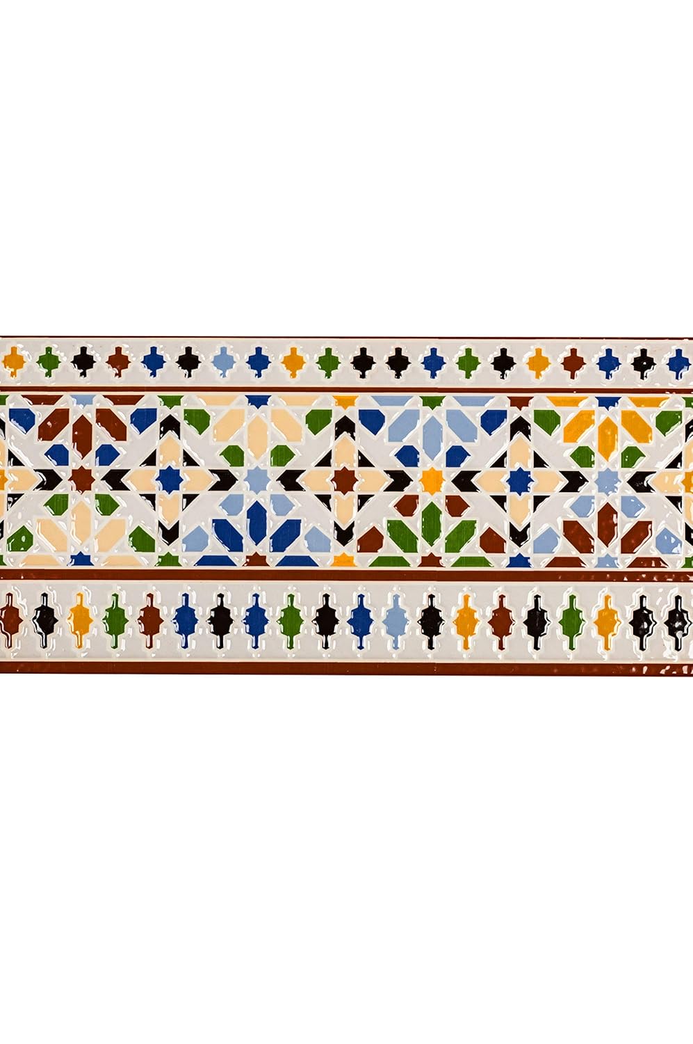 Orientalische Fliese Als Wanddekoration Im Bad Oder Kuchenruckwand Marokkanische Fliesen Bordure Wandfliesen Bunt 1 Stk Muster 7 Bunte Borduren Als Deko Fur Die Wand Im Badezimmer Kuche Fliesen Baustoffe Seleo Gr