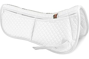 ECP Equine Comfort Products Adjustable Shock Absorbing Memory Foam Half Saddle Pad, Injury Prevention & Pressure Relief, Customizable Fit, Breathable for All Riding Styles