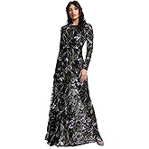Dress The Population Womens Ava Fit and Flare Maxi Dress