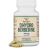 Dihydroberberine Supplement 100mg, 60 Capsules (Patented GlucoVantage Super Berberine, May be 5X More Effective Than Berberine with Less Side Effects) Third Party Tested, Vegan Safe by Double Wood