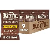 Kettle Brand Potato Chips, Sea Salt Kettle Chips, Party Size, 13 Oz (Pack of 9)