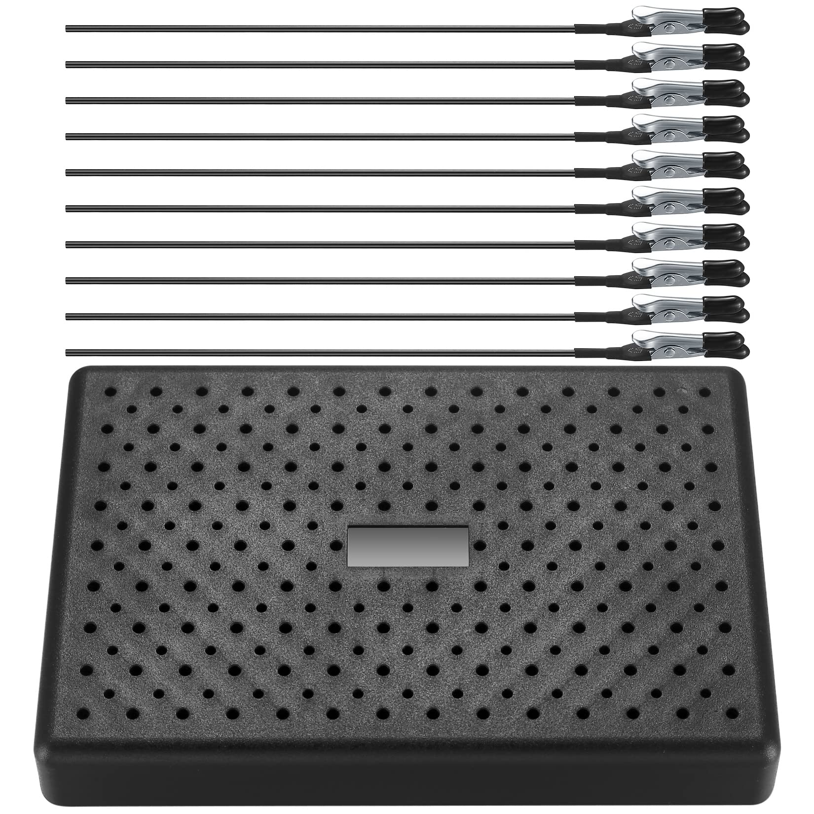 Spray Paint Clamping, Painting Stand Base and Alligator Clip Stick Set, Metal Wire Alligator Clamps, Tailed Clasp Clips for Hobby Modeling DIY Memo, Photo, Card