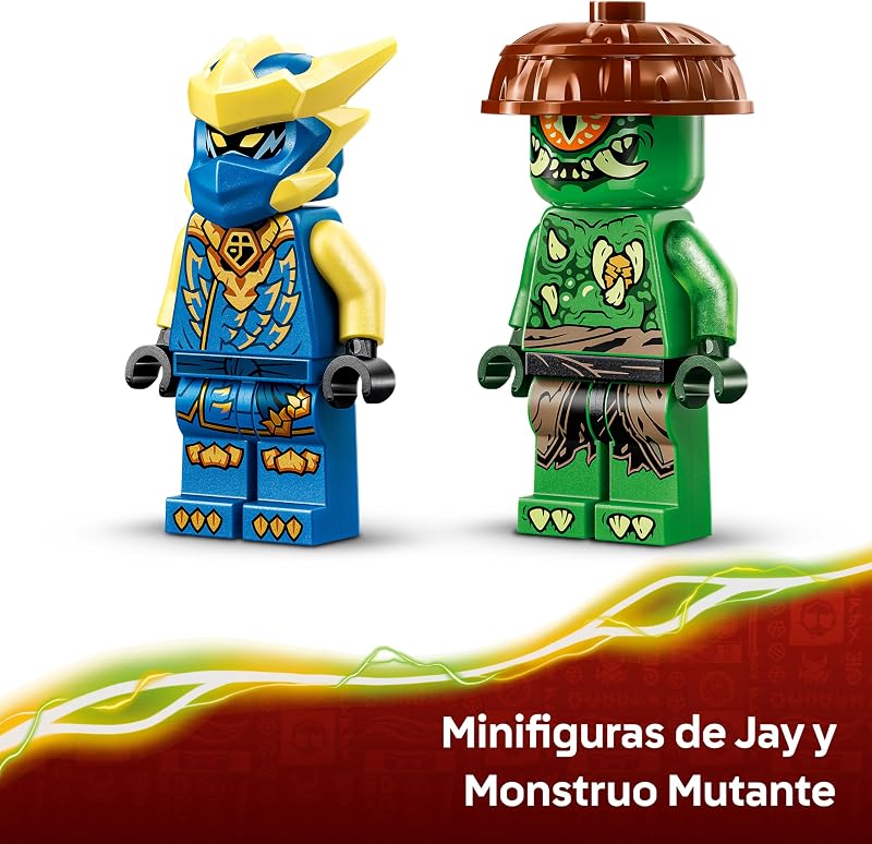 Ninjago Combate del Meca-Dragón de Jay - 2 Figuras de Acción, 2 Minifiguras Ninja, Catanas y Espadas de Juguete - Regalo de Cumpleaños para Niños de 4+ Años y Fans de la Serie - 71853