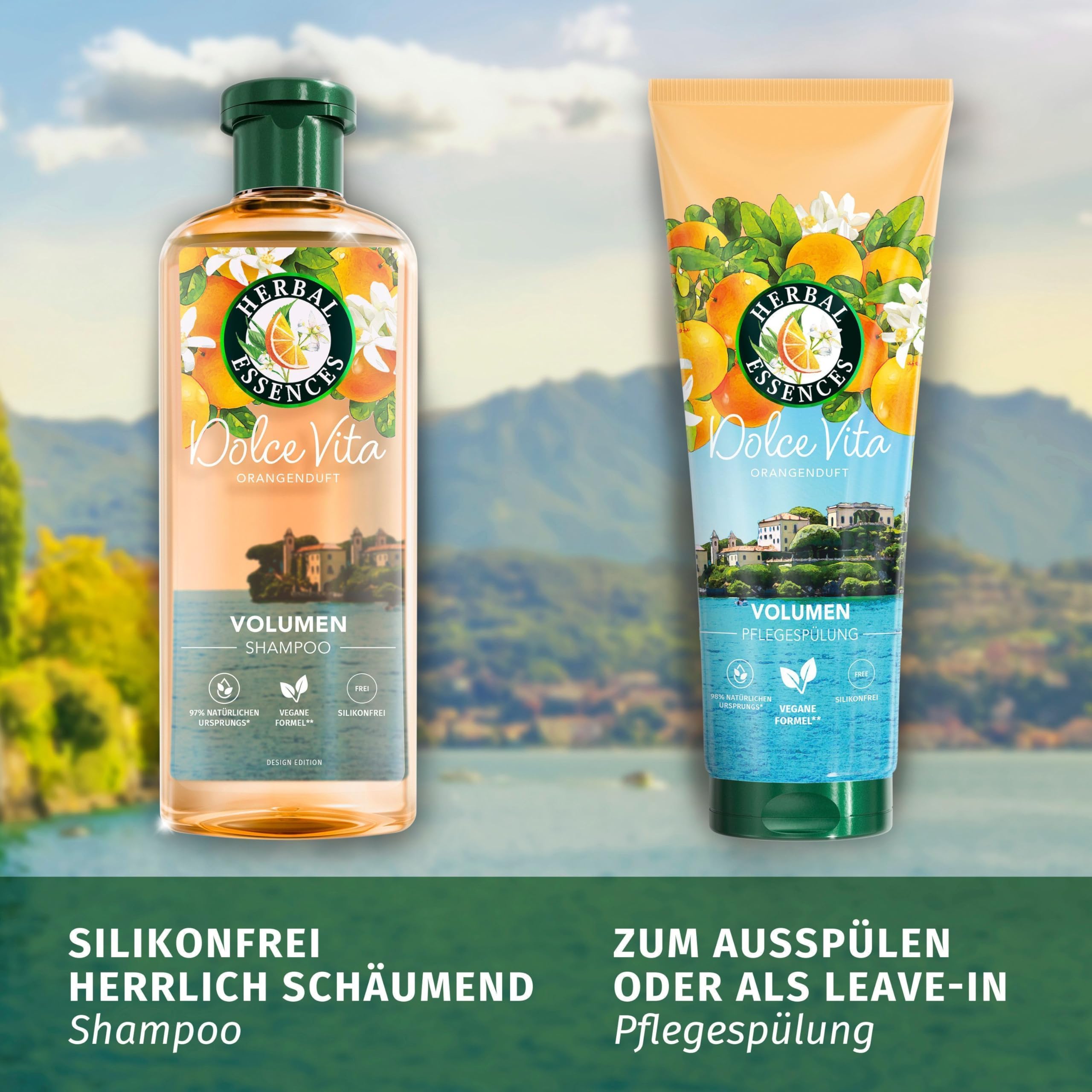 Herbal Essences Volumen Spülung mit Orangenduft 250ml, Von feinem Haar zu gestärktem Haar voller Volumen von der Wurzel bis zur Spitze, Mit Inhaltsstoffen natürlichen Ursprungs, Vegan, ohne Silikone 6