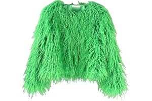 foefaik Winter Fluffy Faux Fur Coat Women's Shaggy Jacket Long Sleeve Outwear