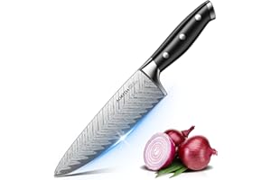 AOKEDA Chef Knife, 8 Inch Professional Kitchen Knife Made of German High Carbon Stainless Steel with Ergonomic Handle