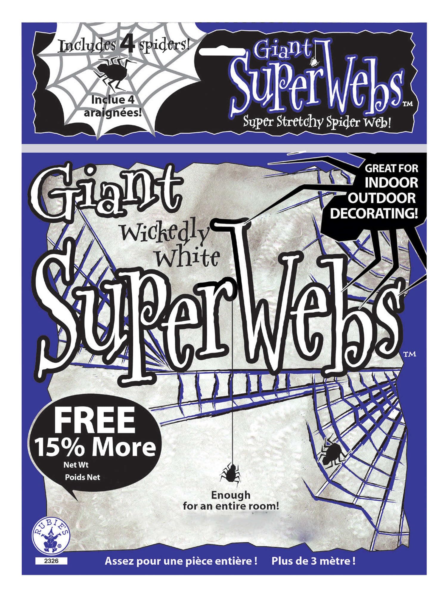 Rubies Official Adult's White Spider Web Halloween Decoration, 60 g - Large Halloween