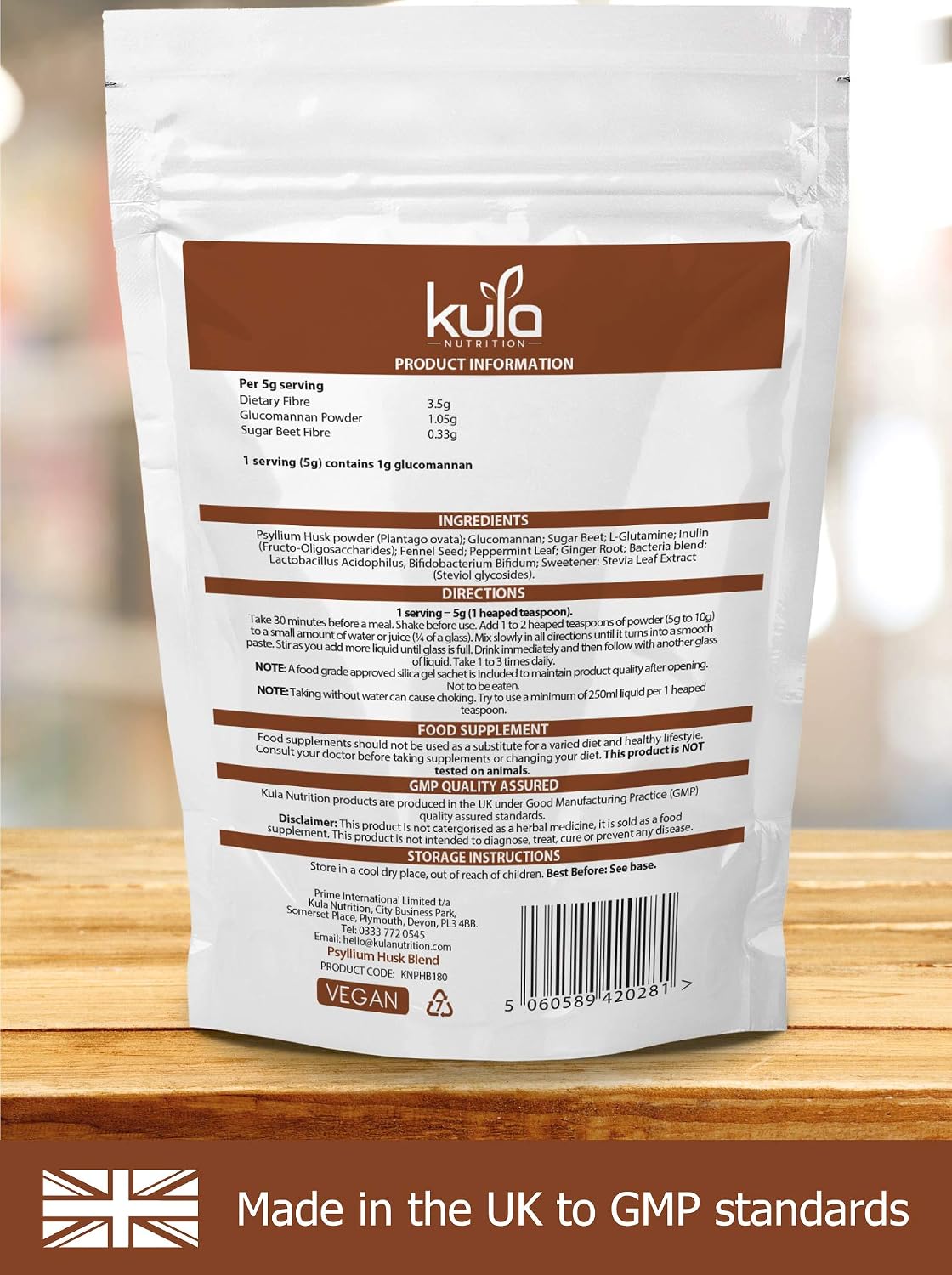 HappyBowel, Prebiotic Soluble Fibre Powder Supplement with Probiotics for Gut Health. Inulin FOS, Psyllium Husk, Glucomannan - Image 3