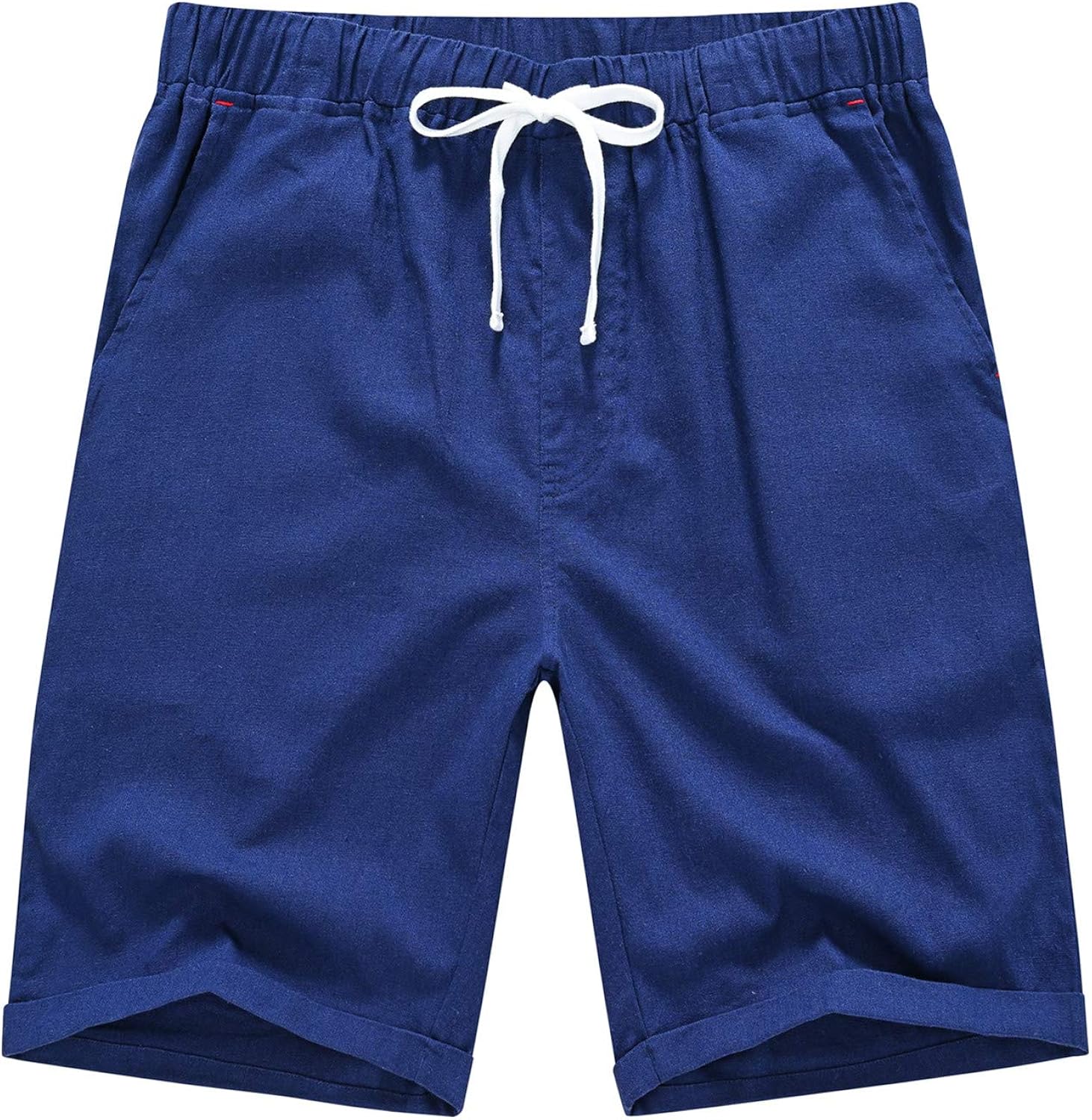 YuKaiChen Men's Linen Casual Classic Fit Shorts Flat Front Drawstring Summer Beach Shorts with Pockets at  Men’s Clothing store