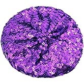 JUMISEE Sparkly Sequin Berets for Women Girls Fashion Beanie Hat Costume Accessories for Festival Party Dance