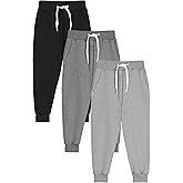 Resinta 3 Pack Toddler Boy Sweatpants Cotton Boys Athletic Joggers Pants Kids Sweats Pants with Pocket Workout Clothes