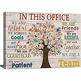 Inspirational Wall Art for Office In This Office We Are A Team Canvas Wall Decor Motivation Positive Quotes Wall Decor Colorful Tree Signs Painting Prints Artwork for Home Office 16x12in Framed