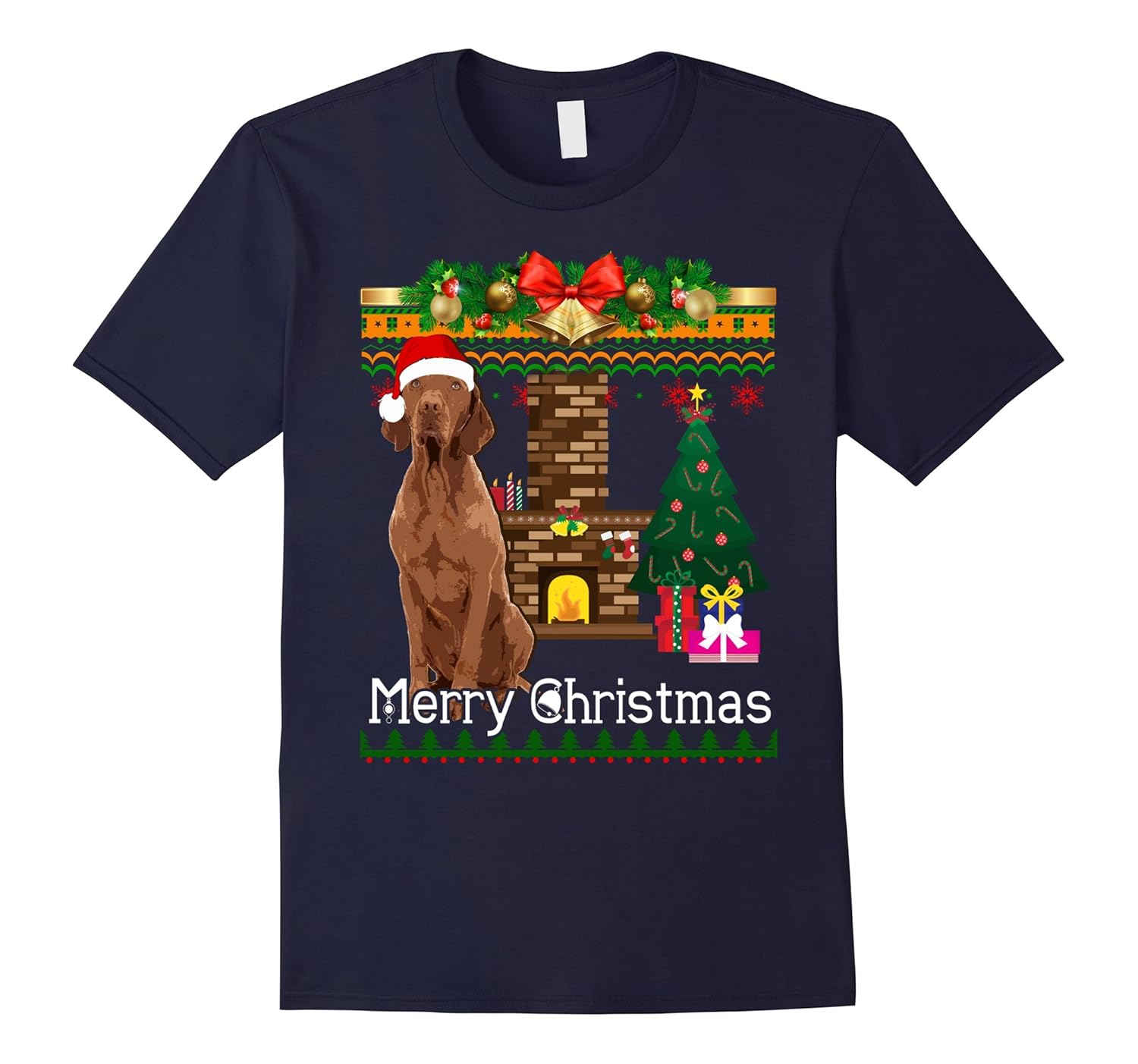 Ugly Christmas Sweater VIZSLA T-Shirt Funny Dog Shirt-ANZ